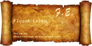Ficzek Erika névjegykártya